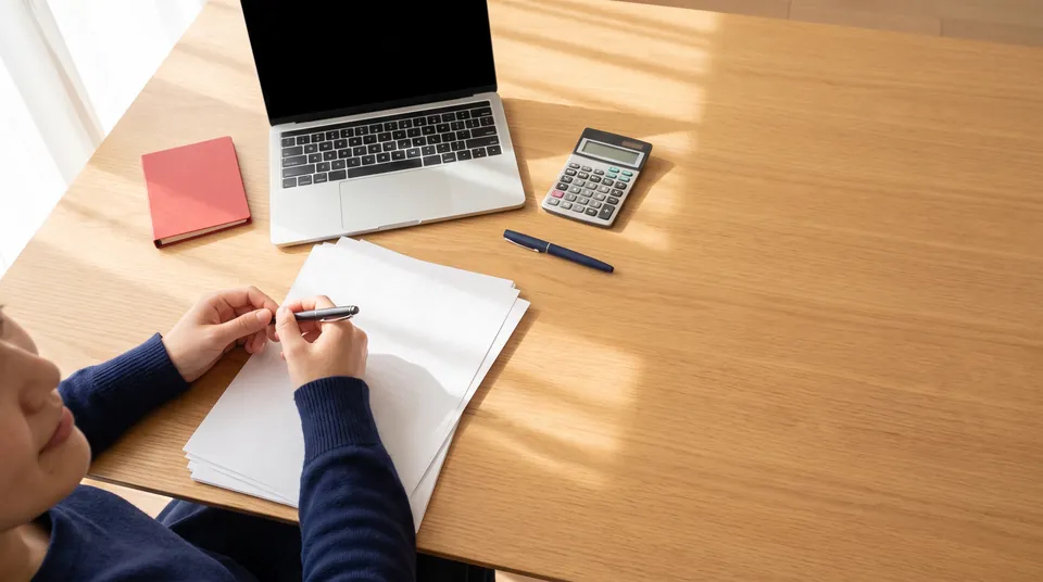 Cao en loonberekening op een bureau